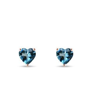 HEART-SHAPED TOPAZ EARRINGS IN ROSE GOLD - TOPAZ EARRINGS - EARRINGS
