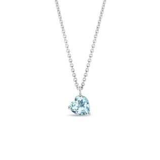 HEART-SHAPED TOPAZ PENDANT IN WHITE GOLD - TOPAZ NECKLACES - NECKLACES