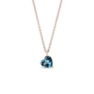 HEART-SHAPED TOPAZ PENDANT IN 14K ROSE GOLD - TOPAZ NECKLACES - NECKLACES