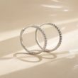 HOOP EARRINGS WITH BRILLIANT-CUT DIAMONDS IN WHITE GOLD - DIAMOND EARRINGS - EARRINGS