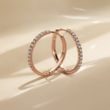 HOOP EARRINGS WITH BRILLIANT-CUT DIAMONDS IN ROSE GOLD - DIAMOND EARRINGS - EARRINGS